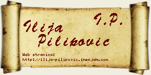 Ilija Pilipović vizit kartica